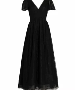 Alice + Olivia Charlsie Smocked-Waist Maxi Dress Powder Blue -Alice + Olivia Sales unnamed file 774