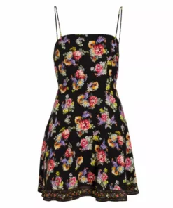 Alice + Olivia Glinda Printed Smocked Crepe Minidress