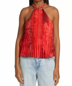Alice + Olivia Alycia Pleated Halterneck Top -Alice + Olivia Sales unnamed file 786