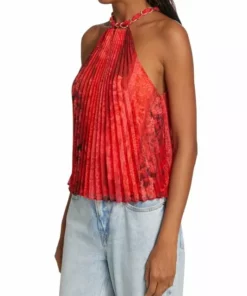 Alice + Olivia Alycia Pleated Halterneck Top -Alice + Olivia Sales unnamed file 787