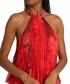 Alice + Olivia Alycia Pleated Halterneck Top -Alice + Olivia Sales unnamed file 789