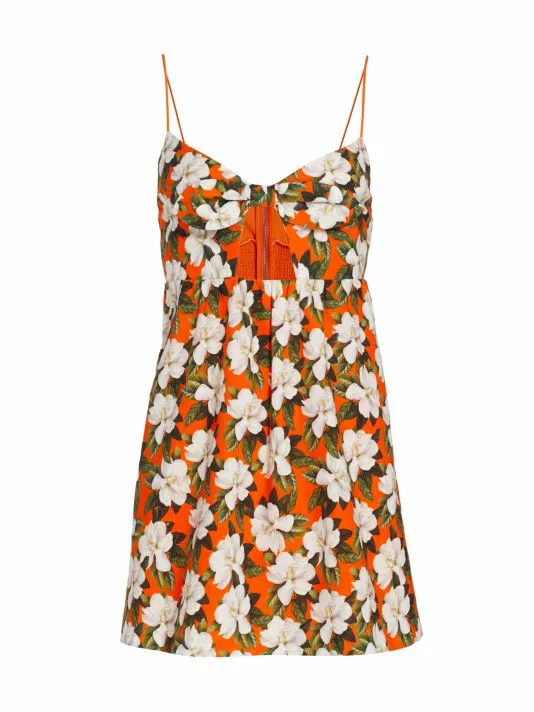 Alice + Olivia Melvina Floral Tie-Front Cut-Out Minidress 1 Alice + Olivia Melvina Floral Tie-Front Cut-Out Minidress