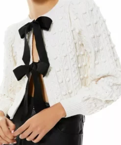 Alice + Olivia Kitty Puff-Sleeve Cardigan -Alice + Olivia Sales unnamed file 8