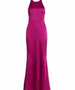 Alice + Olivia Samia Stretch Silk Gown Raspberry