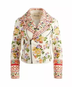 Alice + Olivia Cody Embellished Leather Moto Jacket
