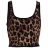 Alice + Olivia Daryn Leopard Cropped Tank