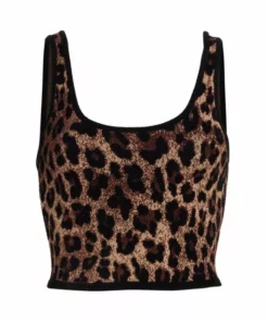 Alice + Olivia Daryn Leopard Cropped Tank