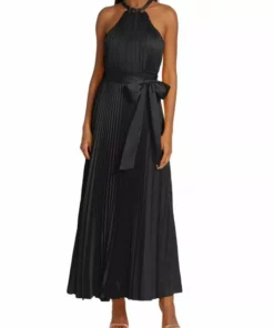 Alice + Olivia Alycia Pleated Halter Dress -Alice + Olivia Sales unnamed file 859
