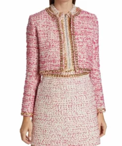 Alice + Olivia Kidman Chain-Trim Cropped Jacket -Alice + Olivia Sales unnamed file 903