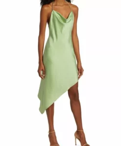 Alice + Olivia Harmony Asymmetric Satin Slip Dress -Alice + Olivia Sales unnamed file 917