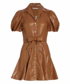 Alice + Olivia Ofra Vegan Leather Minidress Camel -Alice + Olivia Sales unnamed file 932