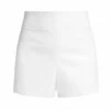 Alice + Olivia Donald Vegan Leather Shorts Off White