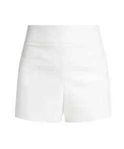Alice + Olivia Donald Vegan Leather Shorts Off White
