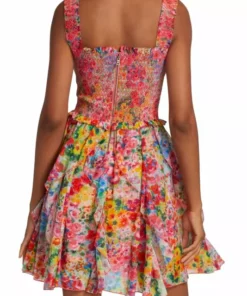 Alice + Olivia Jocelyn Smocked Ruffle Minidress -Alice + Olivia Sales unnamed file 972