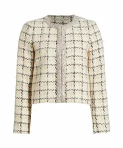 Alice + Olivia Kidman Embellished Tweed Jacket