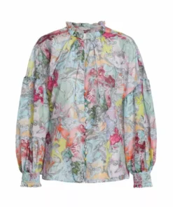 Alice + Olivia Julius Printed Button-Front Blouse
