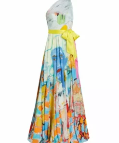Alice + Olivia X Kidsuper Milan Asymmetric Belted Gown